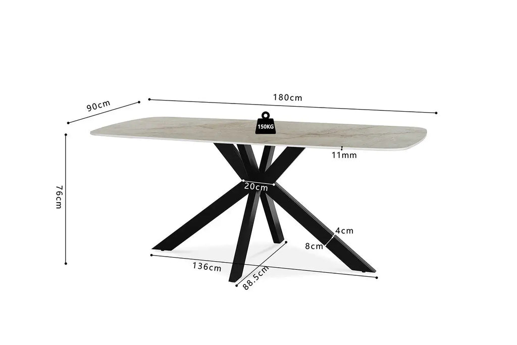 Table à manger ovale en pierre APOLLINA Shakespear Beige - 180 x 90 cm - ROUSSEAU chez TIKAYLA