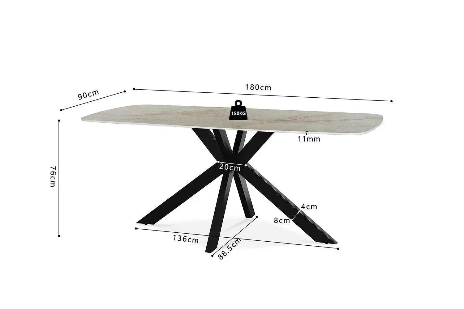 Table à manger ovale en pierre APOLLINA Shakespear Beige - 180 x 90 cm - ROUSSEAU chez TIKAYLA