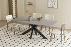 Table à manger ovale en pierre APOLLINA Gris - 180 x 90 cm - ROUSSEAU chez TIKAYLA