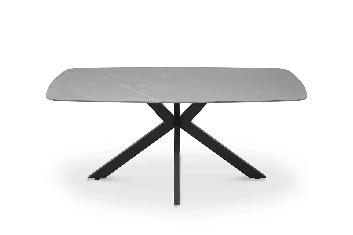 Table à manger ovale en pierre APOLLINA Gris - 180 x 90 cm - ROUSSEAU chez TIKAYLA