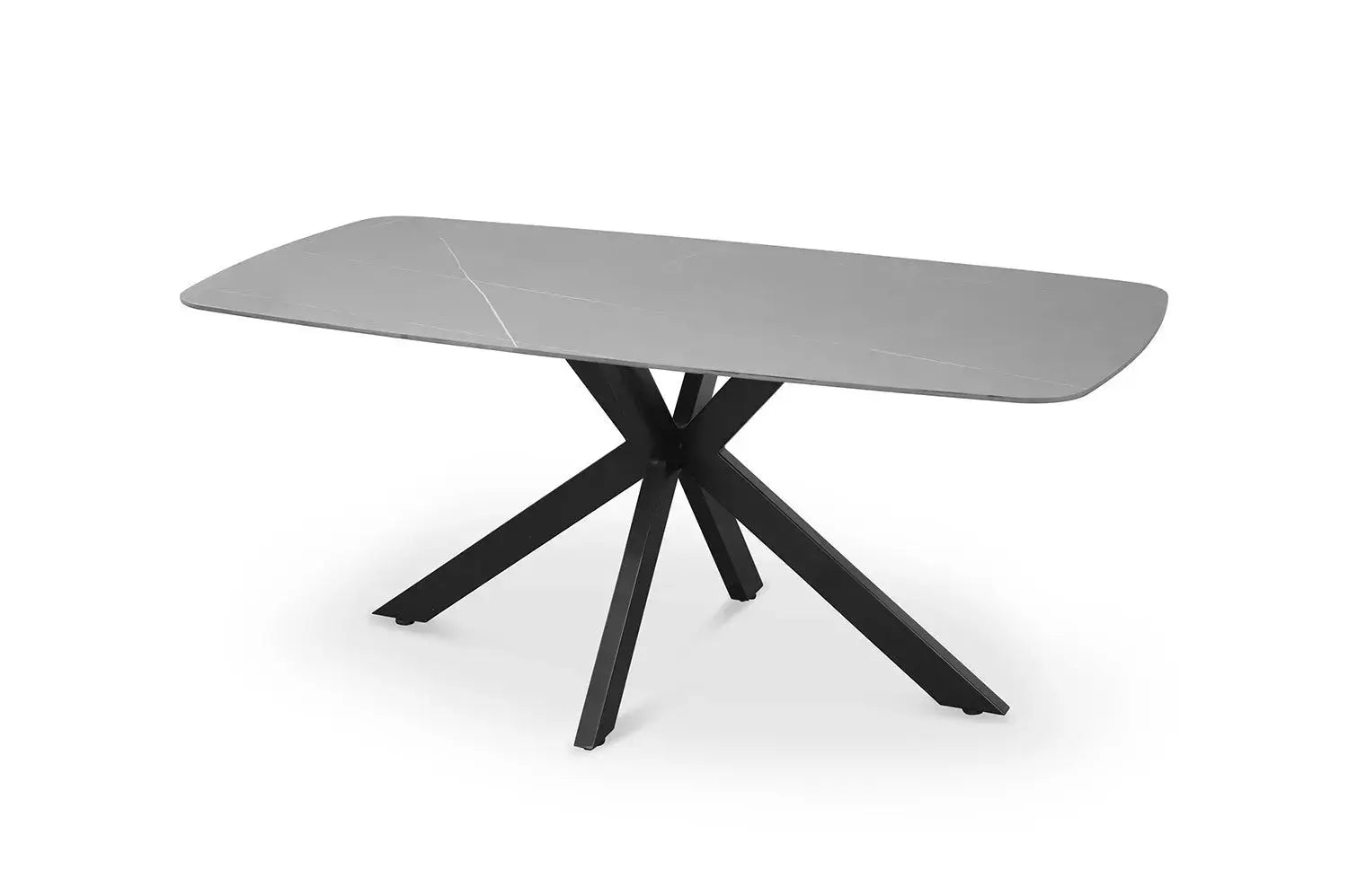 Table à manger ovale en pierre APOLLINA Gris - 180 x 90 cm - ROUSSEAU chez TIKAYLA