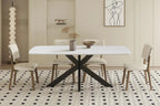 Table à manger ovale en pierre APOLLINA Baroque Gris - 180 x 90 cm - ROUSSEAU chez TIKAYLA