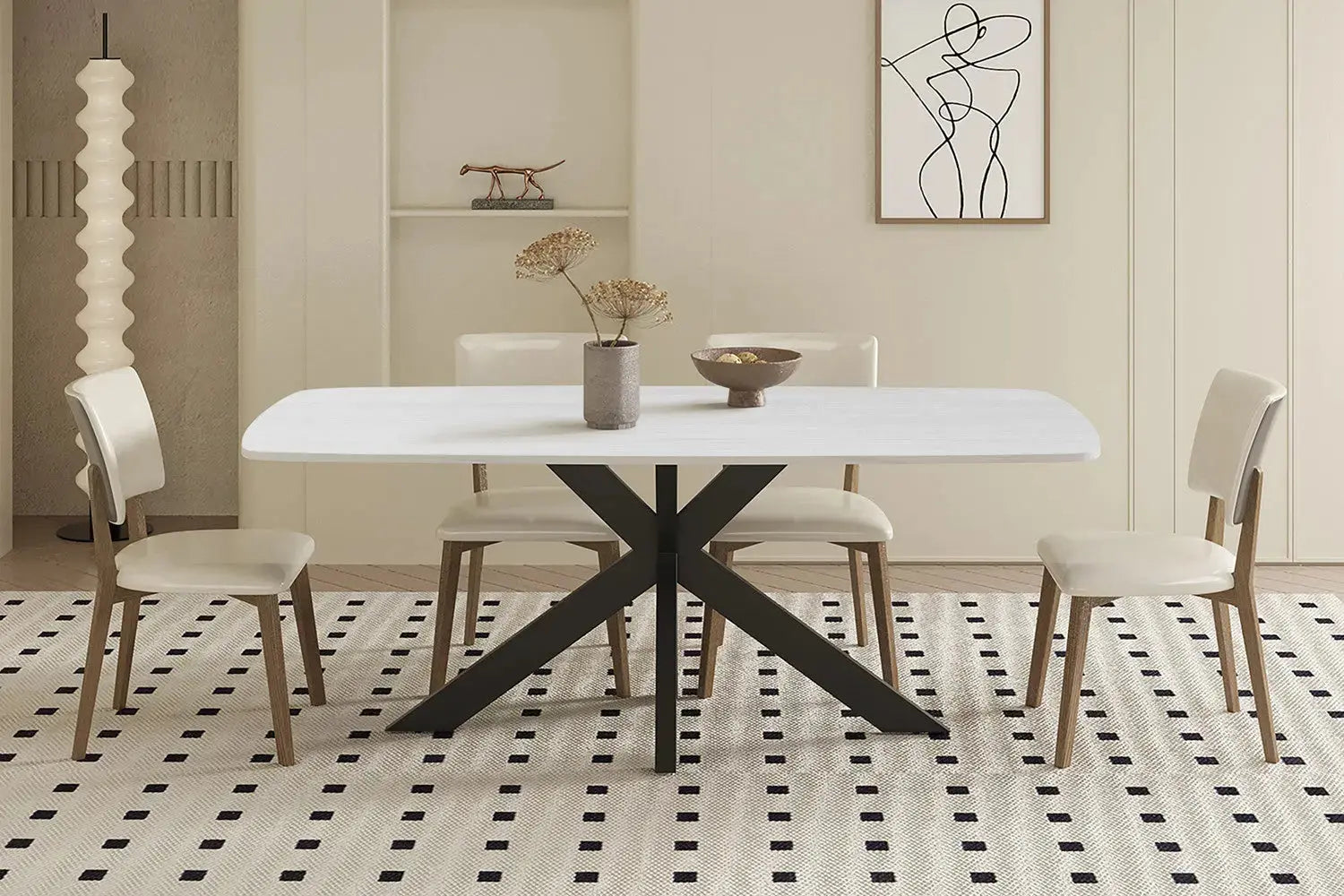 Table à manger ovale en pierre APOLLINA Baroque Gris - 180 x 90 cm - ROUSSEAU chez TIKAYLA