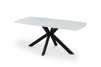 Table à manger ovale en pierre APOLLINA Baroque Gris - 180 x 90 cm - ROUSSEAU chez TIKAYLA