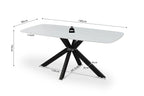 Table à manger ovale en pierre APOLLINA Baroque Gris - 180 x 90 cm - ROUSSEAU chez TIKAYLA