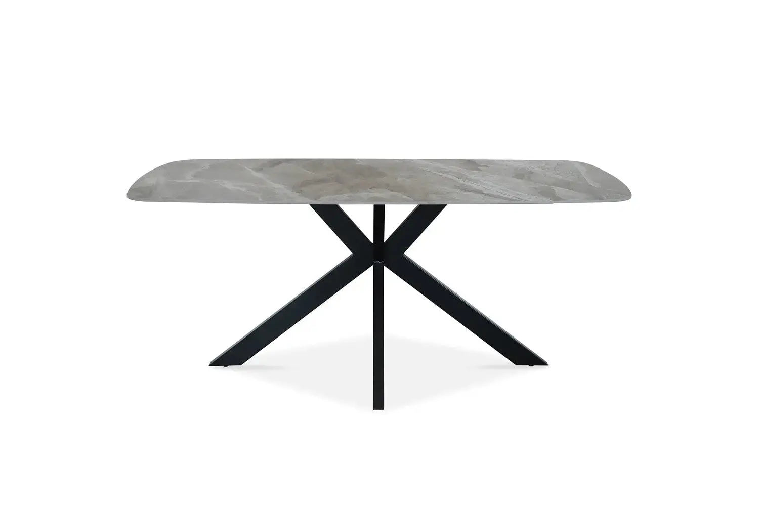 Table à manger ovale en pierre APOLLINA Gris Italien - 180 x 90 cm - ROUSSEAU chez TIKAYLA