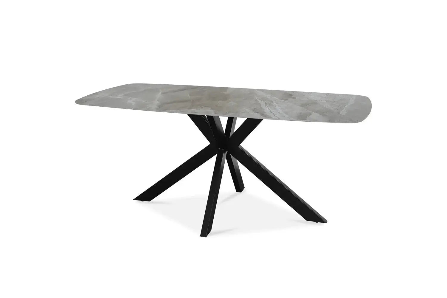 Table à manger ovale en pierre APOLLINA Gris Italien - 180 x 90 cm - ROUSSEAU chez TIKAYLA