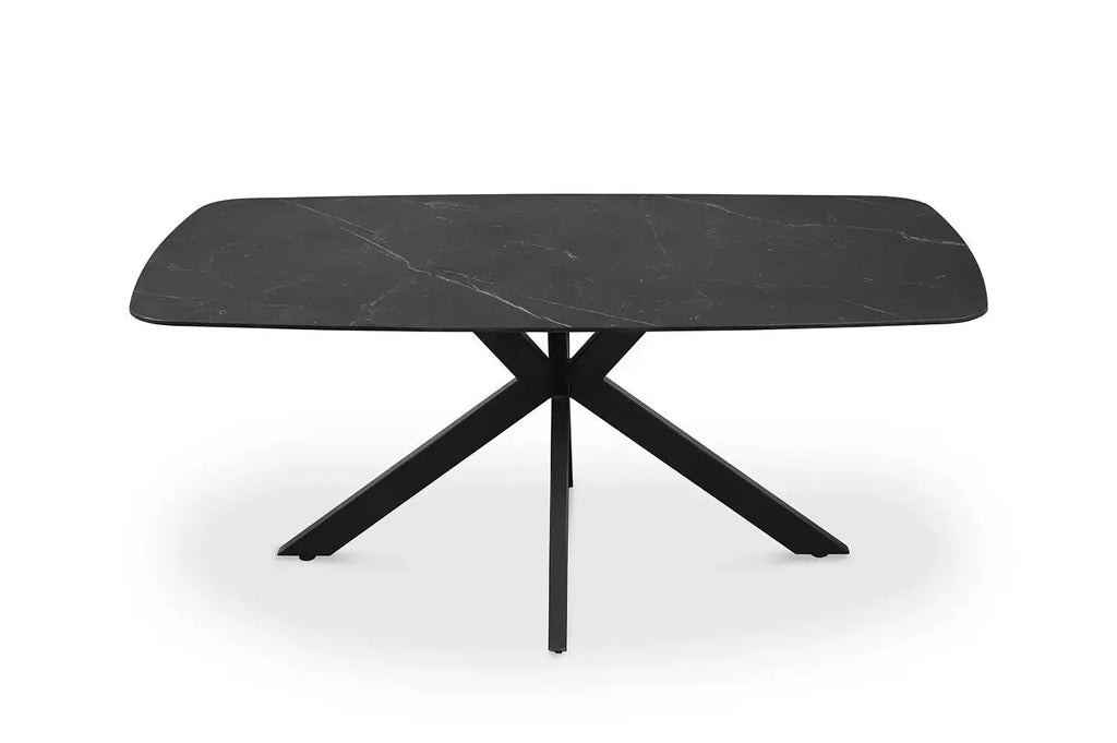 Table à manger ovale en pierre APOLLINA Noir - 180 x 90 cm - ROUSSEAU chez TIKAYLA
