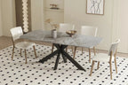 Table à manger ovale en pierre APOLLINA Gris Italien - 180 x 90 cm chez TIKAYLA