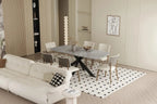 Table à manger ovale en pierre APOLLINA Gris Italien - 180 x 90 cm - ROUSSEAU chez TIKAYLA