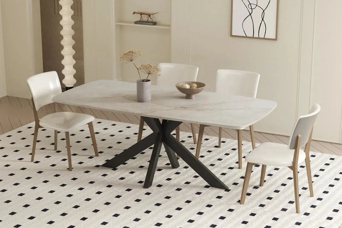 Table à manger ovale en pierre APOLLINA Shakespear Beige - 180 x 90 cm - ROUSSEAU chez TIKAYLA