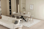 Table à manger ovale en pierre APOLLINA Shakespear Beige - 180 x 90 cm - ROUSSEAU chez TIKAYLA