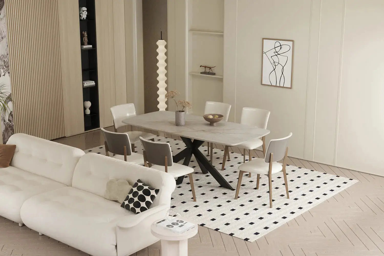 Table à manger ovale en pierre APOLLINA Shakespear Beige - 180 x 90 cm - ROUSSEAU chez TIKAYLA