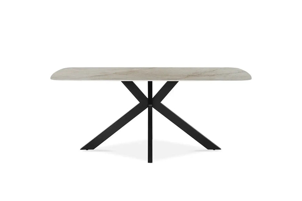 Table à manger ovale en pierre APOLLINA Shakespear Beige - 180 x 90 cm - ROUSSEAU chez TIKAYLA
