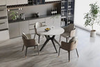 Table à manger ronde en pierre brillante APOLLINA Snow Blanc - 110 cm - ROUSSEAU chez TIKAYLA