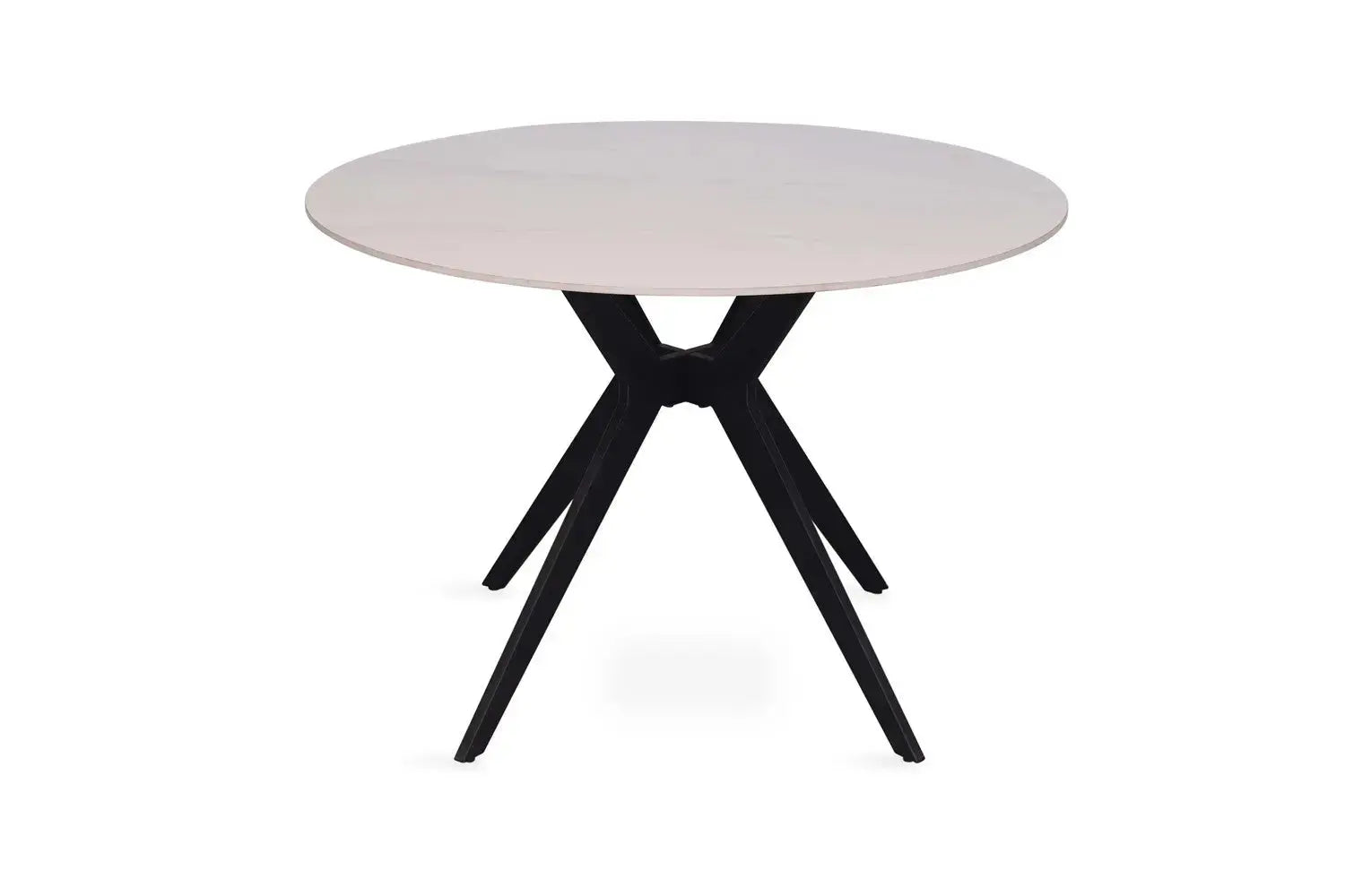 Table à manger ronde en pierre brillante APOLLINA Snow Blanc - 110 cm - ROUSSEAU chez TIKAYLA