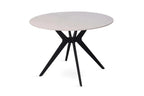 Table à manger ronde en pierre brillante APOLLINA Snow Blanc - 110 cm - ROUSSEAU chez TIKAYLA