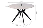 Table à manger ronde en pierre brillante APOLLINA Snow Blanc - 110 cm - ROUSSEAU chez TIKAYLA