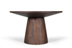 Table à manger Ronde TOMI en Bois de Manguier Brun - 130 cm