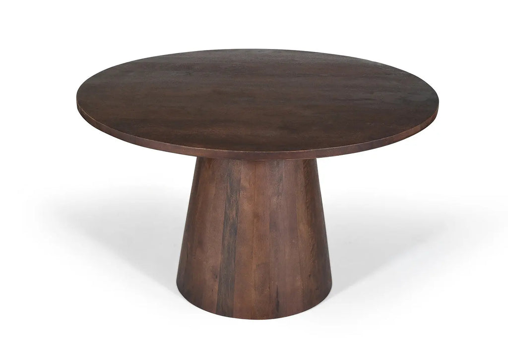 Table à manger Ronde TOMI en Bois de Manguier Brun - 130 cm ROUSSEAU