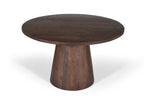 Table à manger Ronde TOMI en Bois de Manguier Brun - 130 cm