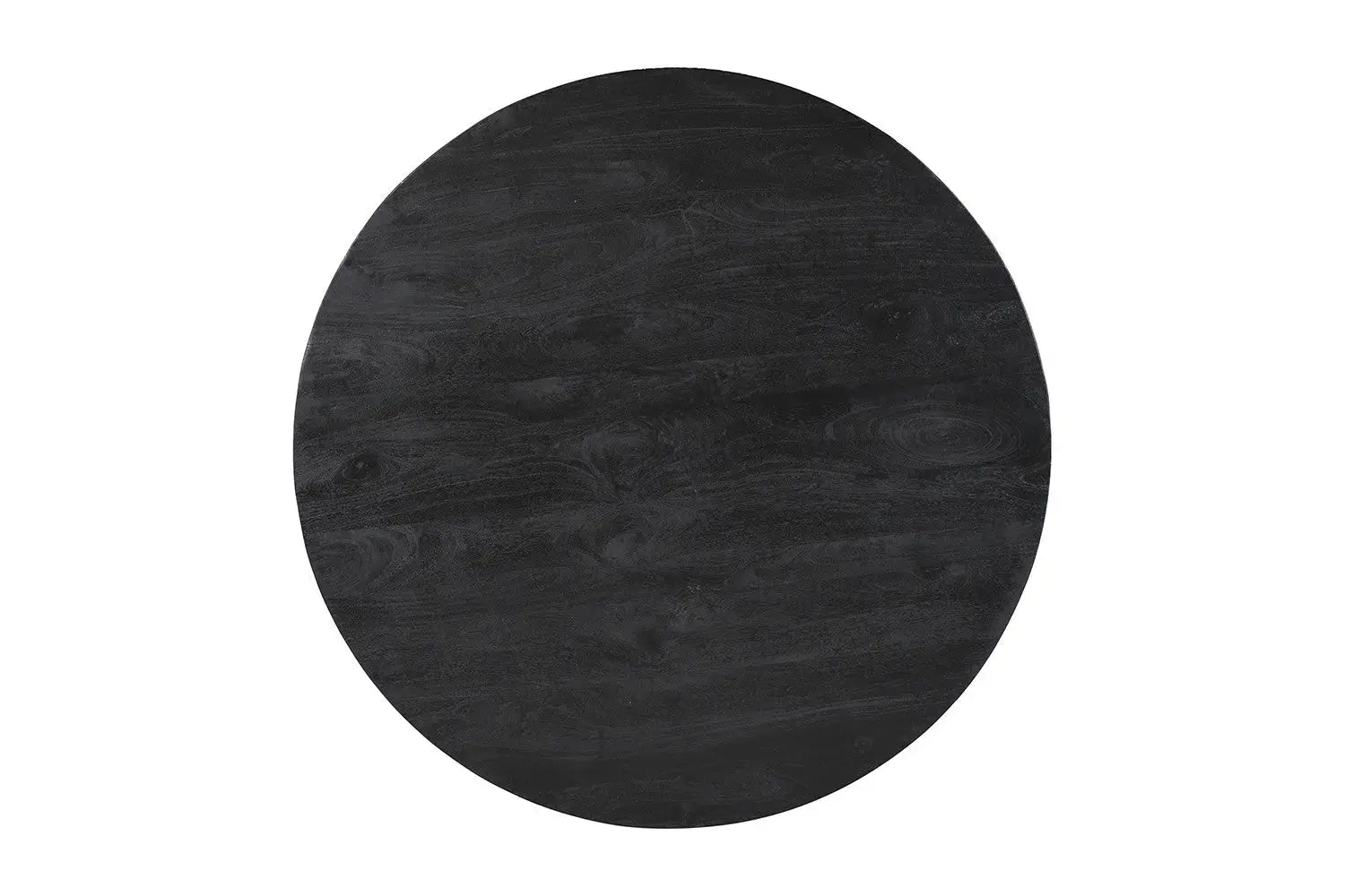 Table à manger ronde TOMI en bois de manguier noir - 130 cm - ROUSSEAU chez TIKAYLA