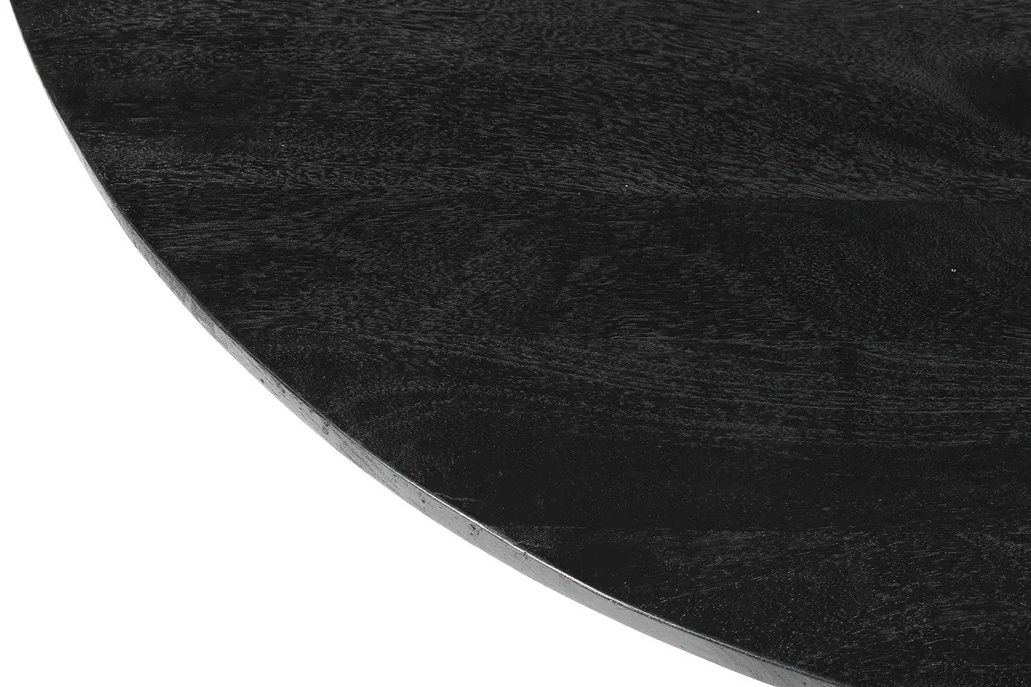 Table à manger ronde TOMI en bois de manguier noir - 130 cm - ROUSSEAU chez TIKAYLA
