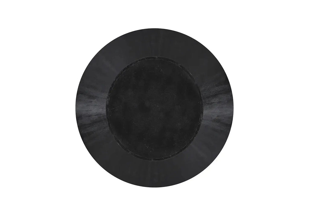 Table à manger ronde TOMI en bois de manguier noir - 130 cm - ROUSSEAU chez TIKAYLA