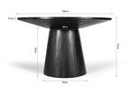 Table à manger ronde TOMI en bois de manguier noir - 130 cm chez TIKAYLA