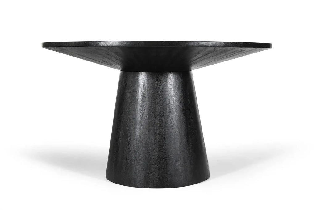 Table à manger Ronde TOMI en Bois de Manguier Noir - 130 cm ROUSSEAU