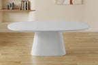 Table à manger Ovale Effet Ciment Ecru TAVINA - 220 cm ROUSSEAU