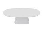 Table à manger Ovale Effet Ciment Ecru TAVINA - 220 cm ROUSSEAU