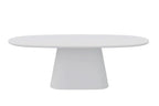 Table à manger Ovale Effet Ciment Ecru TAVINA - 220 cm ROUSSEAU