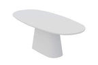 Table à manger Ovale Effet Ciment Ecru TAVINA - 220 cm ROUSSEAU