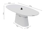 Table à manger Ovale Effet Ciment Ecru TAVINA - 220 cm ROUSSEAU