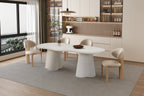 Table à manger Ovale Effet Ciment Organique FARY - 220 cm ROUSSEAU