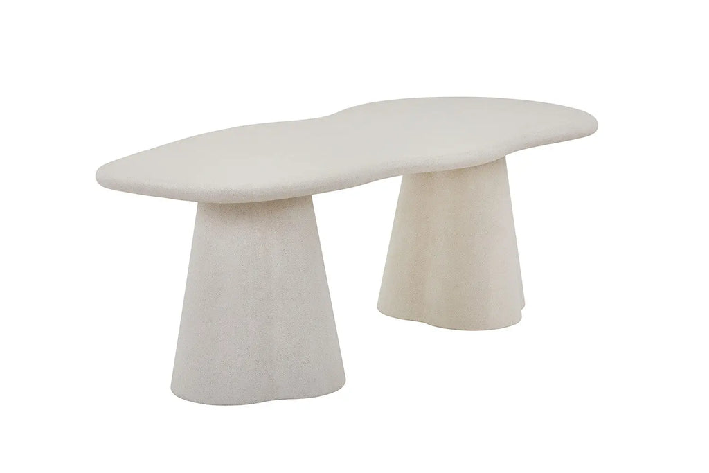 Table à manger Ovale Effet Ciment Organique FARY - 220 cm ROUSSEAU