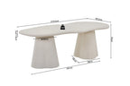 Table à manger Ovale Effet Ciment Organique FARY - 220 cm ROUSSEAU