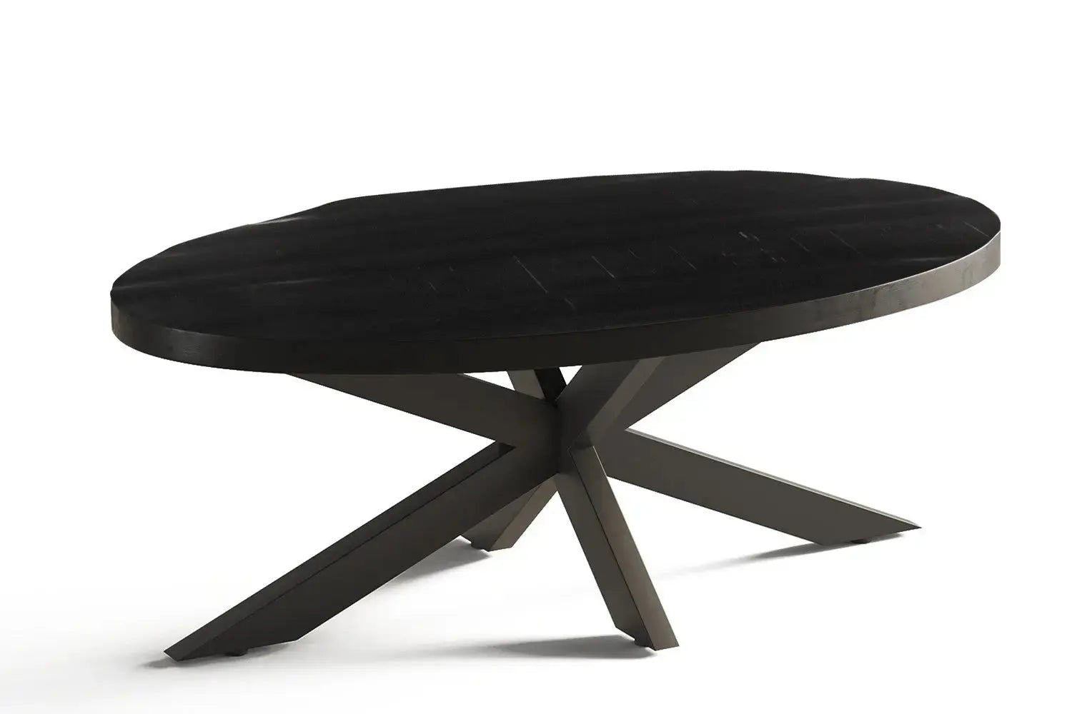 Table basse ovale en bois de manguier AYORA noir - 130 x 70 cm - ROUSSEAU chez TIKAYLA