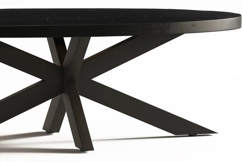 Table basse ovale en bois de manguier AYORA noir - 130 x 70 cm - ROUSSEAU chez TIKAYLA