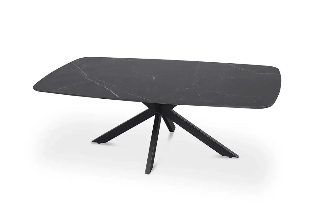 Table basse ovale en pierre APOLLINA Noir - 130 x 70 cm - ROUSSEAU chez TIKAYLA