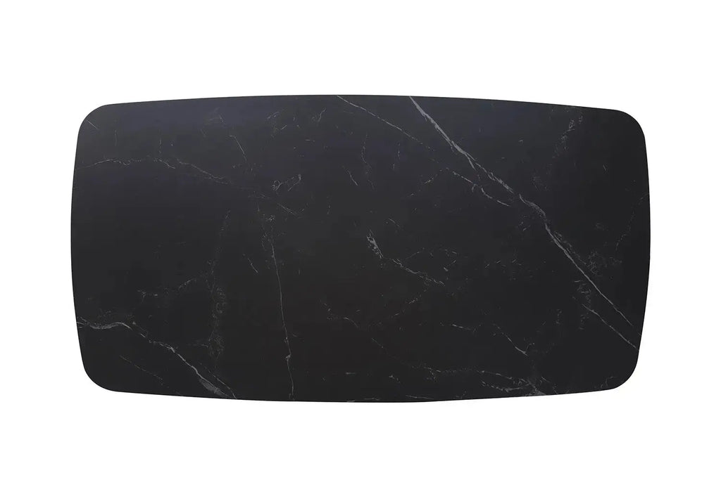 Table basse ovale en pierre APOLLINA Noir - 130 x 70 cm - ROUSSEAU chez TIKAYLA