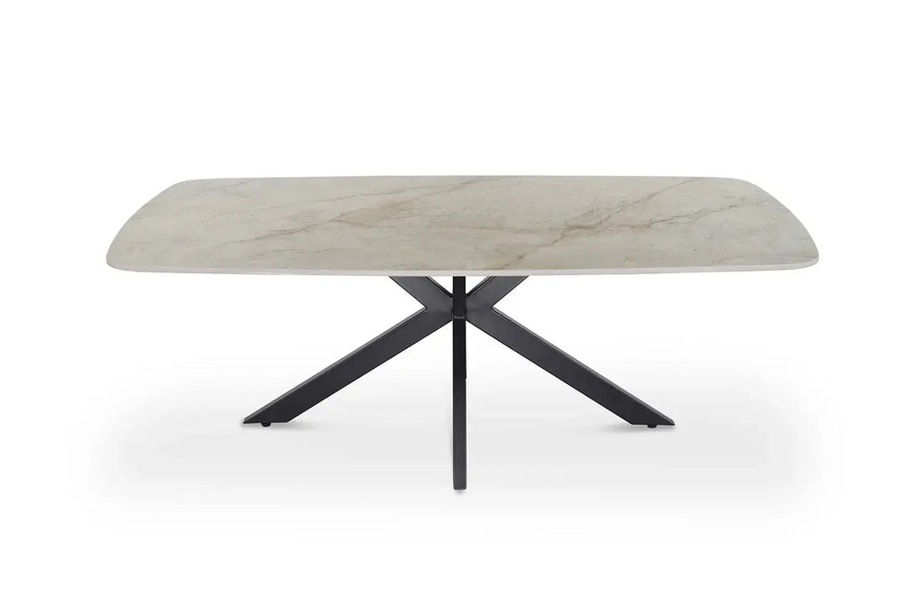 Table basse ovale en pierre APOLLINA Shakespear Beige - 130 x 70 cm - ROUSSEAU chez TIKAYLA