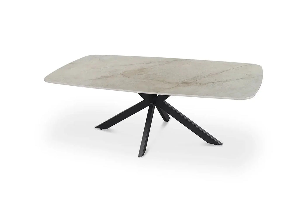 Table basse ovale en pierre APOLLINA Shakespear Beige - 130 x 70 cm - ROUSSEAU chez TIKAYLA