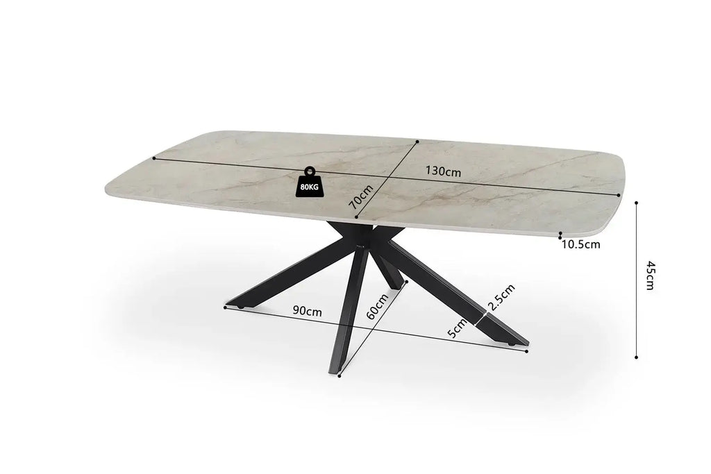 Table basse ovale en pierre APOLLINA Shakespear Beige - 130 x 70 cm - ROUSSEAU chez TIKAYLA