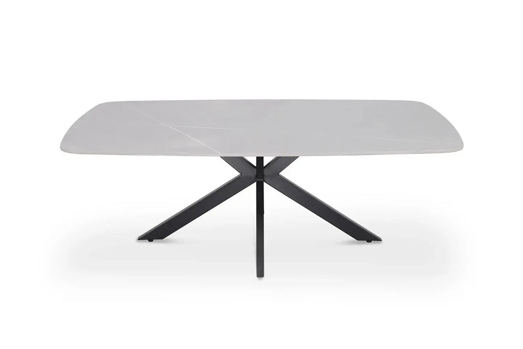 Table basse ovale en pierre APOLLINA Gris - 130 x 70 cm - ROUSSEAU chez TIKAYLA