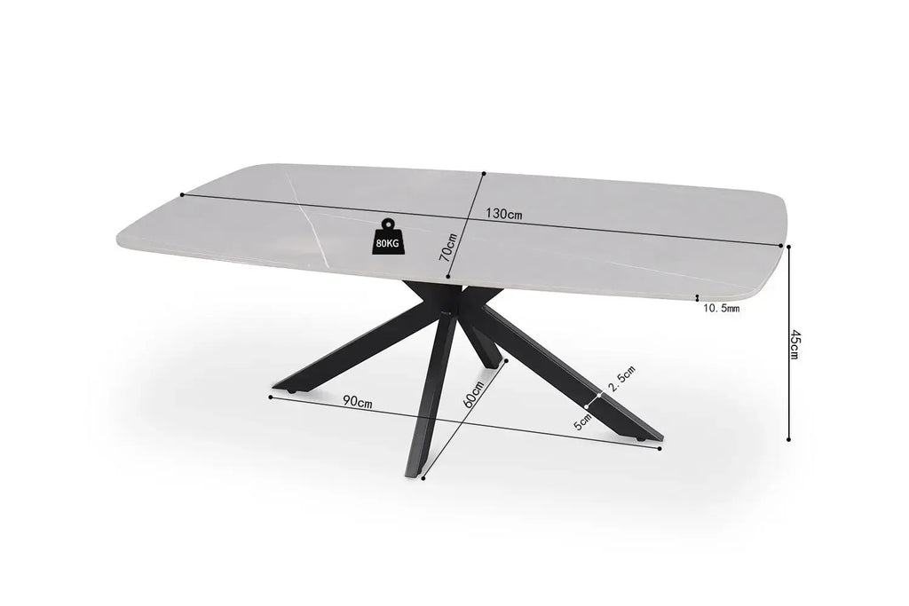 Table basse ovale en pierre APOLLINA Gris - 130 x 70 cm - ROUSSEAU chez TIKAYLA