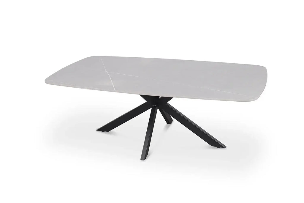 Table basse ovale en pierre APOLLINA Gris - 130 x 70 cm - ROUSSEAU chez TIKAYLA