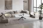 Table basse ovale en pierre APOLLINA Baroque Gris - 130 x 70 cm chez TIKAYLA
