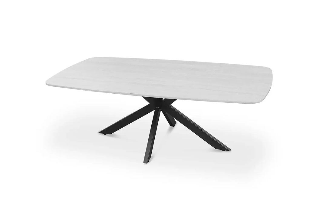 Table basse ovale en pierre APOLLINA Baroque Gris - 130 x 70 cm - ROUSSEAU chez TIKAYLA